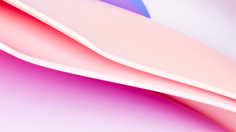 Digital illustration of abstract smooth curved shapes blending pink, purple, and blue gradients on a colorful background.