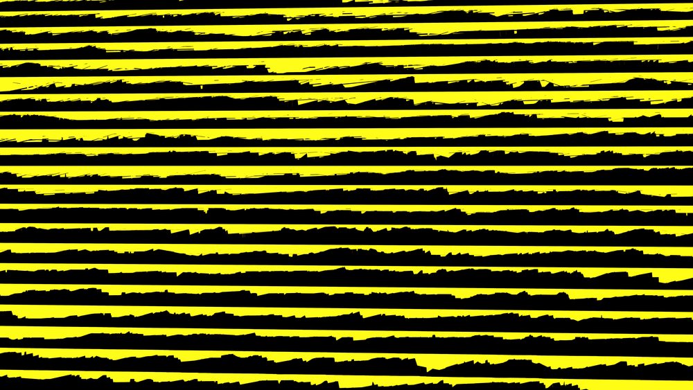 Yellow and black horizontal stripes with rough edges forming a grunge abstract pattern.