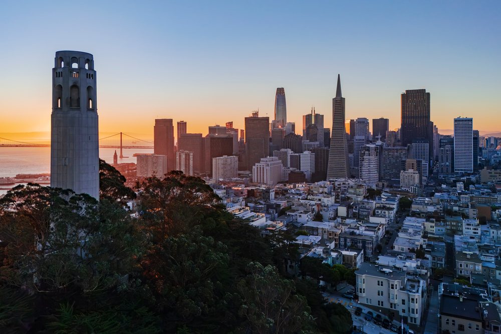 Downtown San Francisco Skyline from Coit Tower.