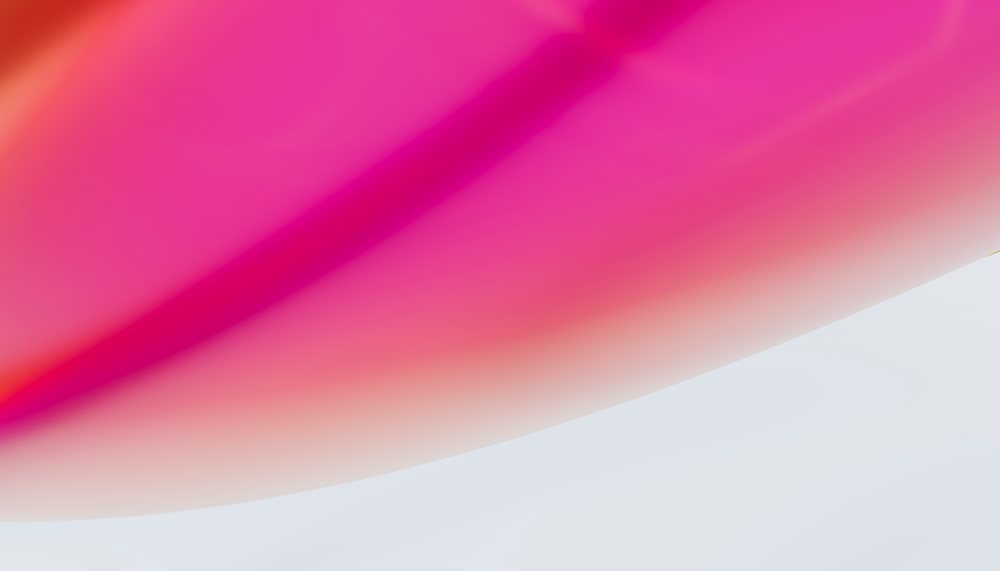 Abstract smooth gradient background flowing from red to pink with soft color transitions and minimal curved shapes.