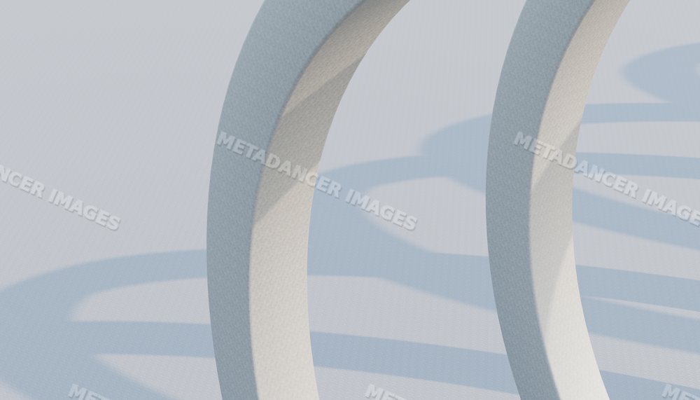 Abstract white curved arches casting soft shadows in minimalist design