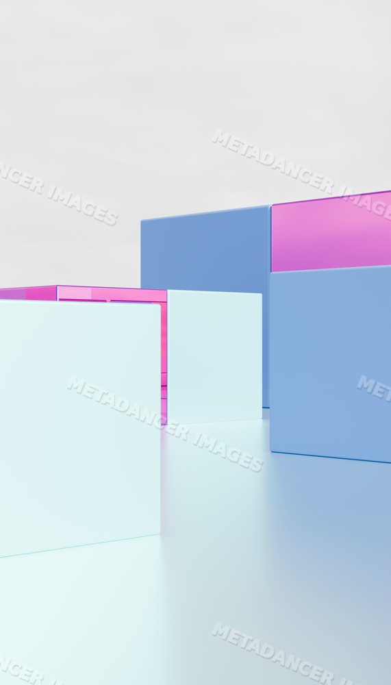 Colorful large geometric blocks arranged