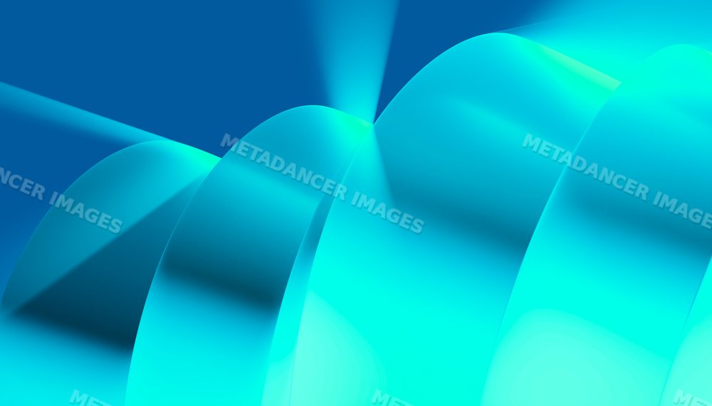 Abstract smooth blue 3d shapes with flowing gradient lighting