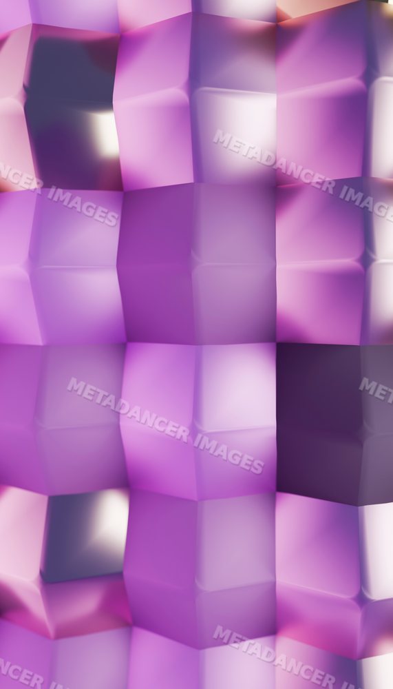 Digital illustration of purple cubes creating a geometric pattern