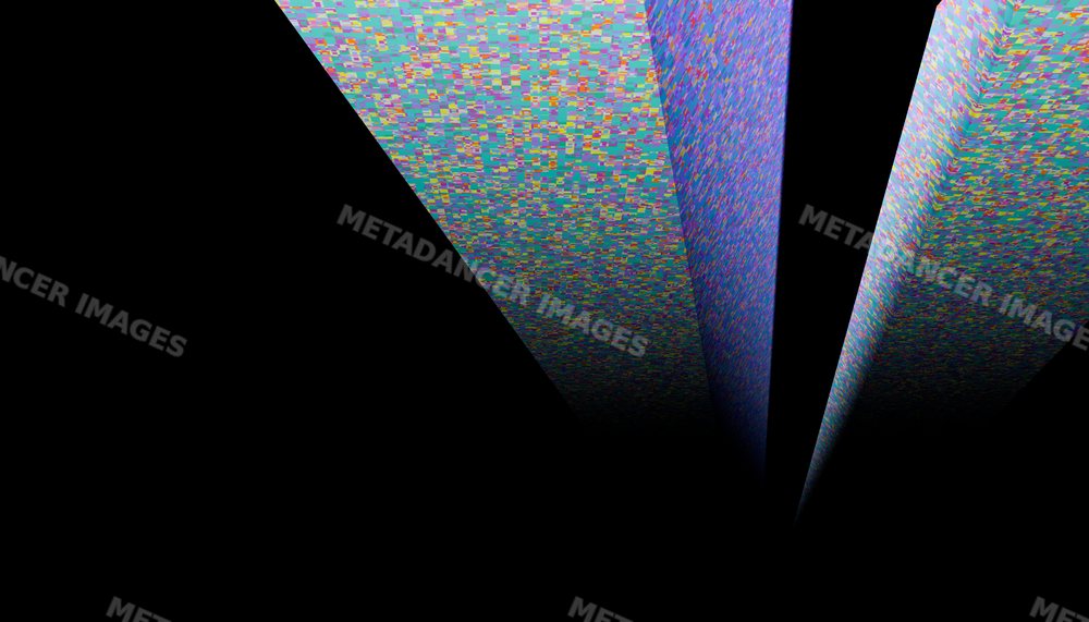 Abstract digital colorful pixelated geometric blocks floating