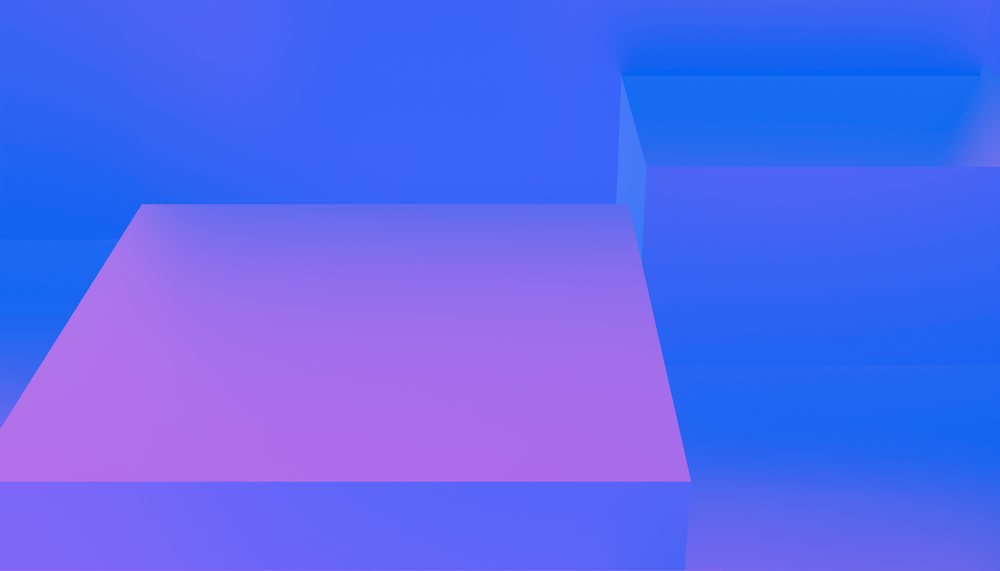 abstract geometric blue and purple shapes with soft lighting and gradients in a minimalist digital art composition.