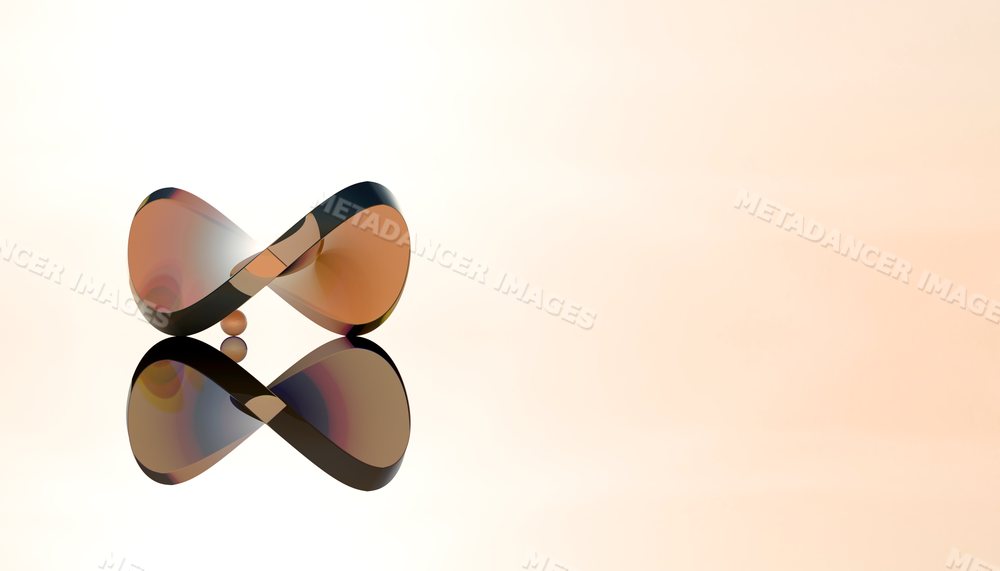 Reflective abstract sculpture in minimalist digital art scene
