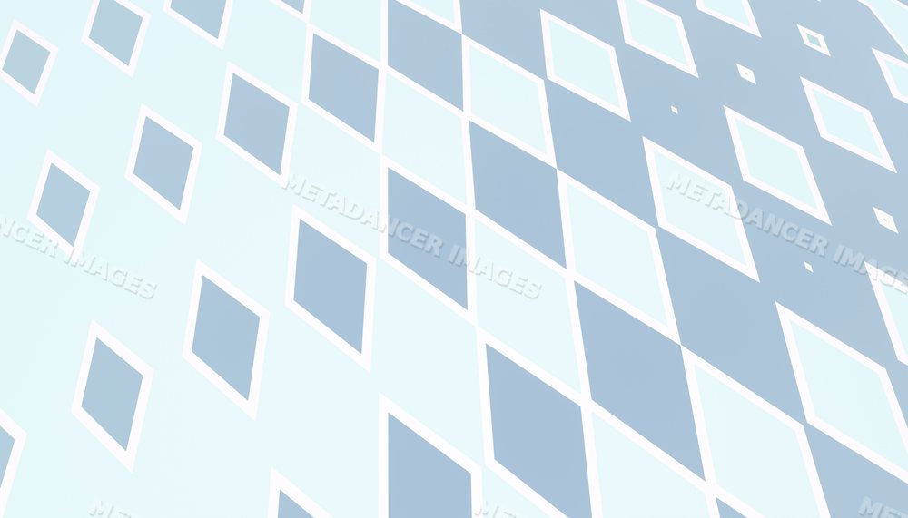 Abstract blue diamond pattern with white borders on a light surface