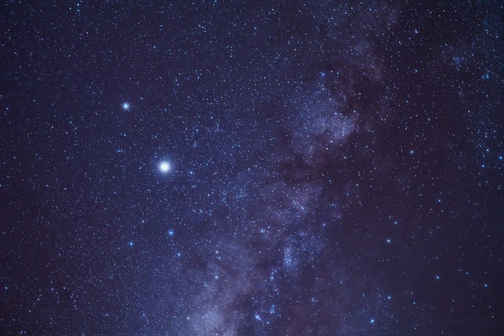 A star-filled night sky with the milky way galaxy over the Maldives