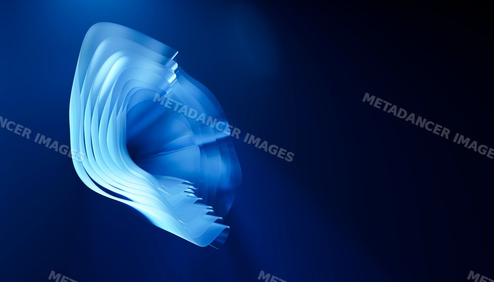 A dynamic blue abstract wave flowing