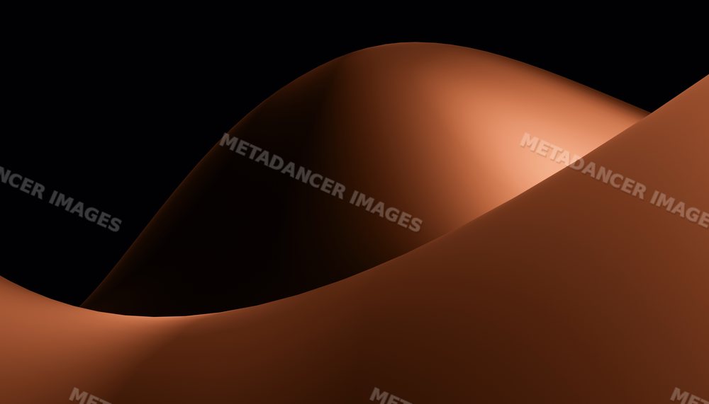 Abstract smooth brown curved shapes with soft lighting on black