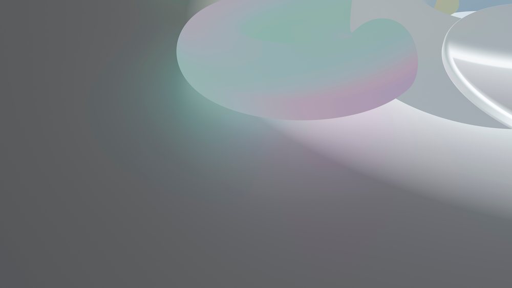 Abstract digital illustration of soft pastel-colored curved shapes on a smooth surface with light reflections and shadows.