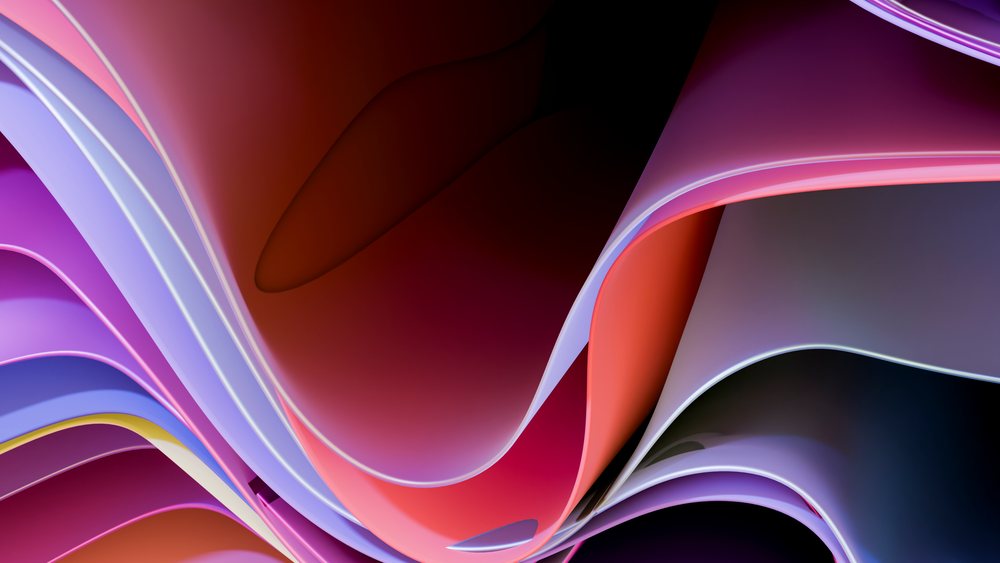 Colorful abstract flowing curved shapes layered in gradient hues creating a modern smooth design.