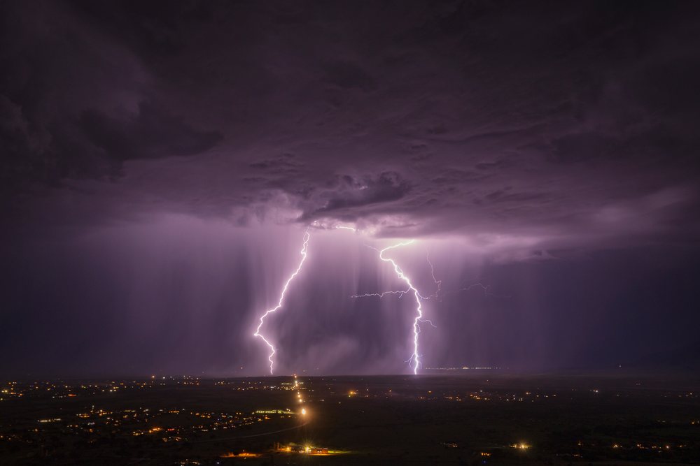 Lightning from Our Lady of the Sierras (Cerro de la Virgen).