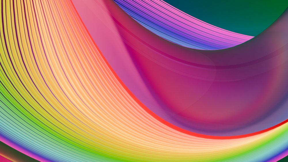 Abstract digital illustration featuring colorful curved lines and flowing shapes with vibrant gradients and smooth textures.