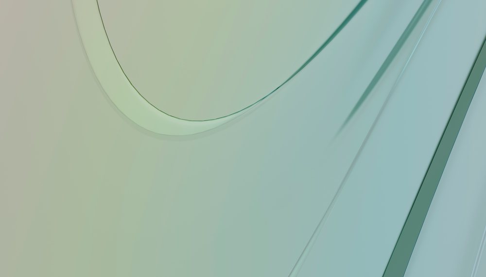 Abstract design featuring smooth, flowing curves and soft pastel colors in blue and green tones.