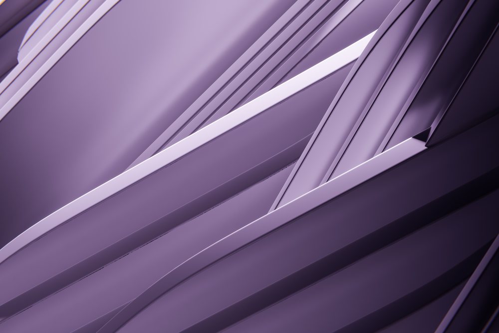 Abstract purple render featuring angled geometric lines and smooth surfaces, creating a modern digital texture.