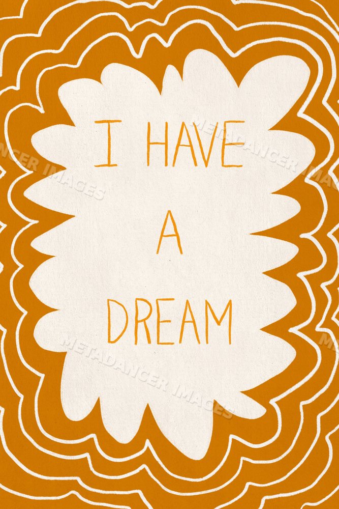 Illustration featuring a hopeful phrase with decorative orange border