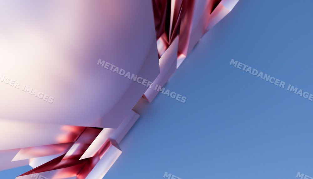 Abstract 3d rendering of smooth curved shapes in pink and purple hues