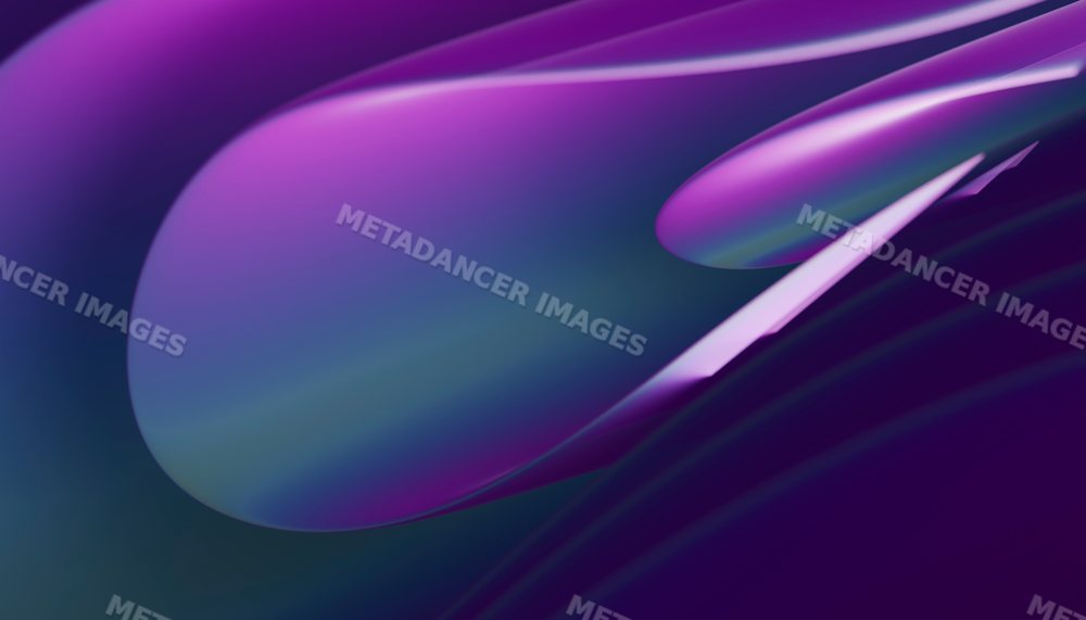 Smooth abstract purple and blue 3d rendering with flowing curves