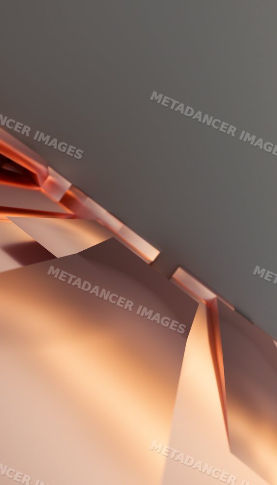 Close-up of an abstract metallic sculpture with geometric shapes