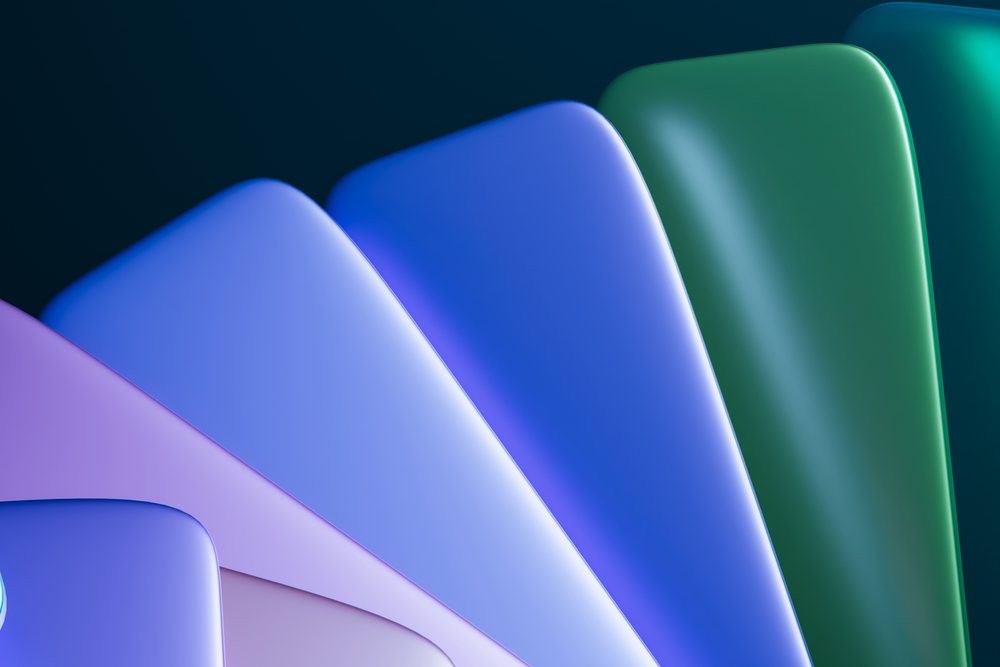 Abstract colorful digital composition with smooth curved shapes.