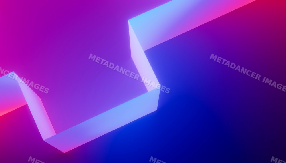 Abstract white twisting ribbon against a vibrant gradient background