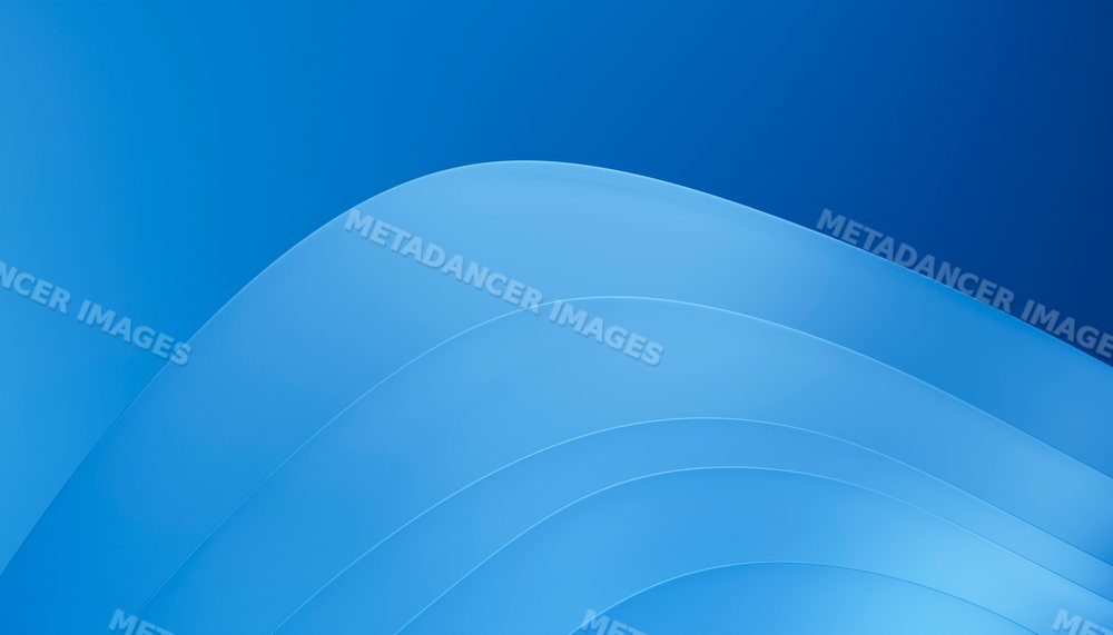 Abstract smooth blue curved layers forming a modern minimalist design