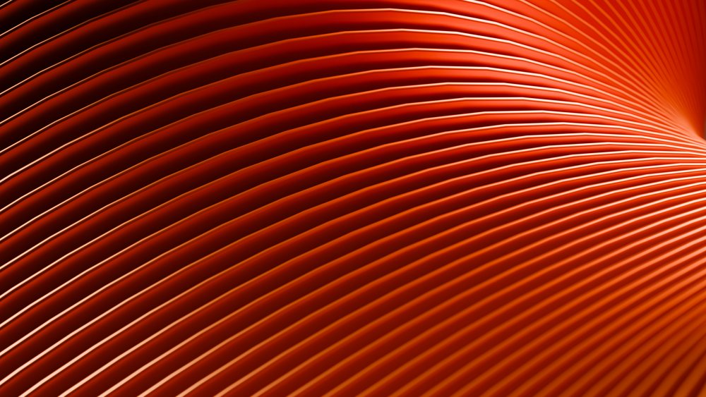Abstract orange wave pattern with smooth flowing curves and dynamic digital design.
