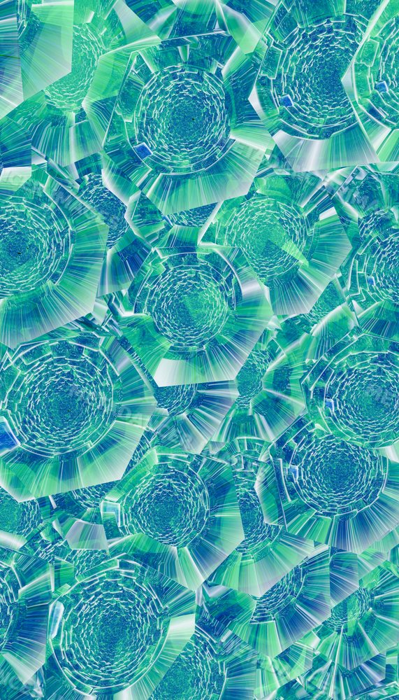 Digital abstract art with kaleidoscope crystal pattern