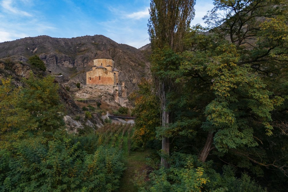 Ateni Sioni Church, a seventh-century Georgian Orthodox Church, stands on a hillside, Gori, Georgia.