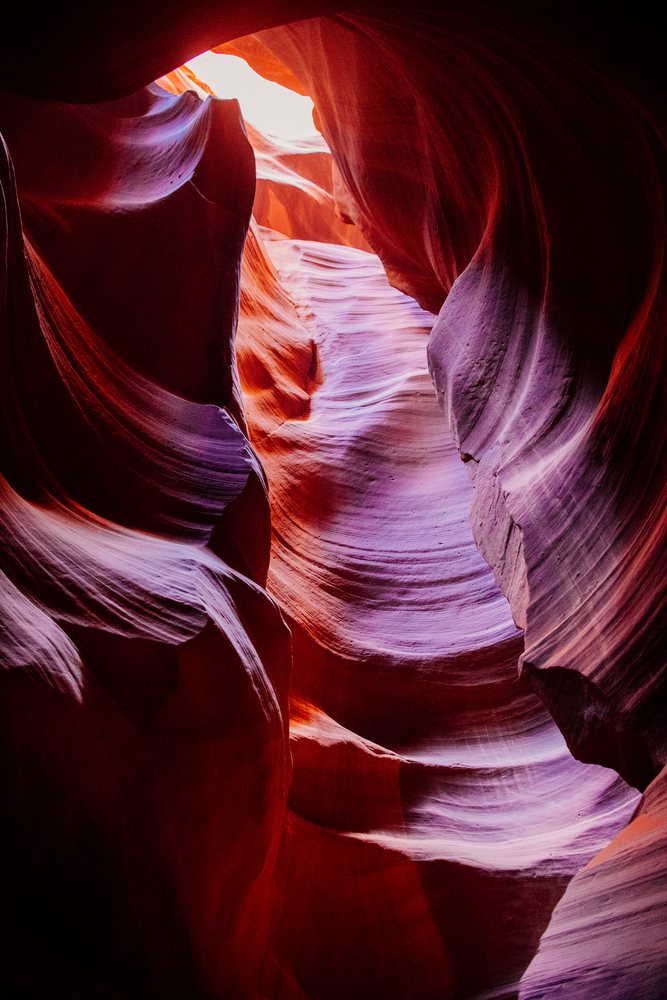 View inside Antelope Canyon slot canyon, Navajo Land, Arizona, USA.