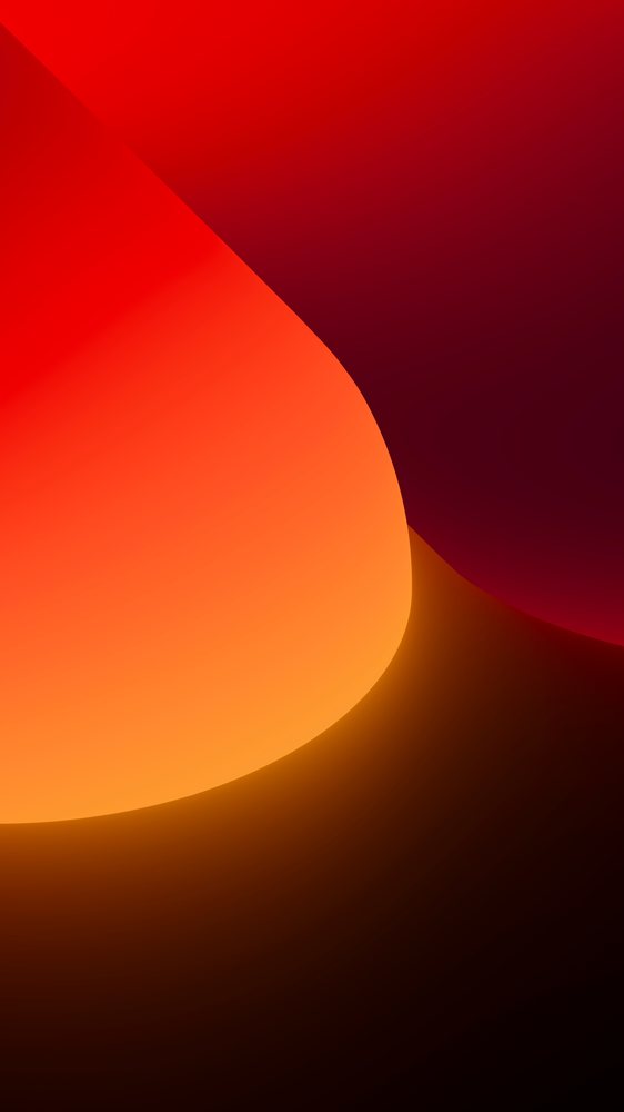 Abstract digital art featuring smooth flowing curves with vibrant orange to red and purple gradient colors.