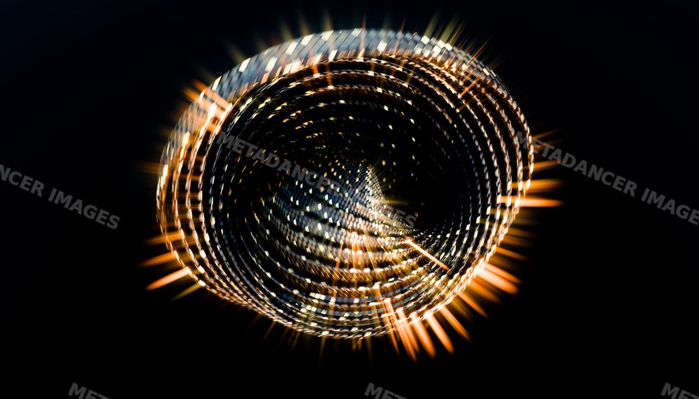 Abstract digital 3d illustration of a glowing spiral shape