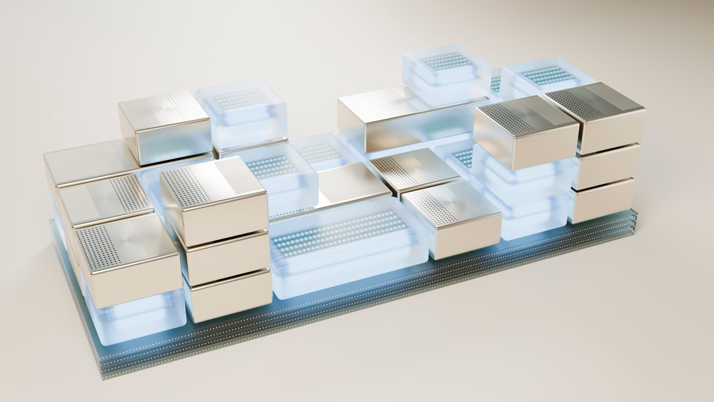 Modern computer keyboard featuring metallic and translucent keys on a clean flat surface in a digital illustration.