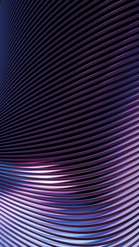 Digital abstract illustration of curved purple and blue lines forming a flowing wave pattern on a dark background.
