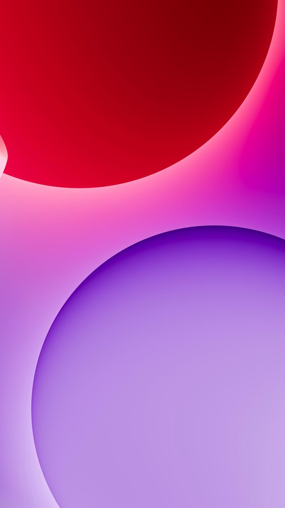 Abstract digital illustration with overlapping red and purple circles on a smooth gradient background.
