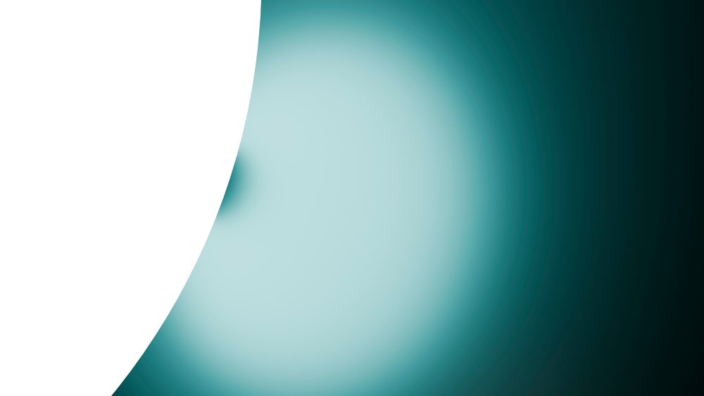 Abstract digital illustration featuring a curved white shape on a smooth teal gradient background in a minimalist style.