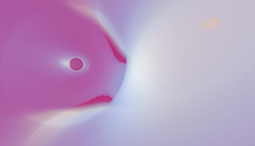 Abstract fluid digital composition with smooth pink and light blue