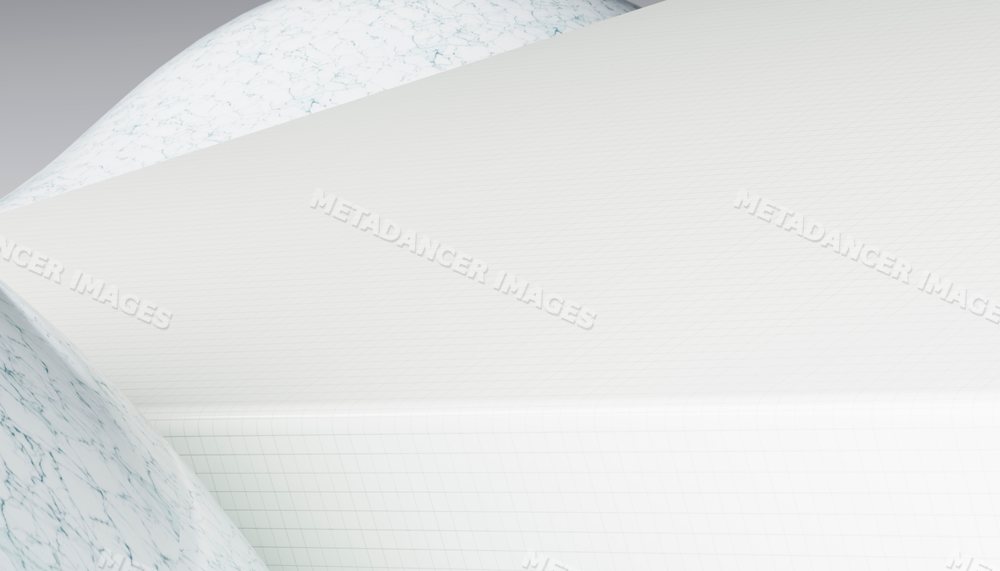 White abstract 3d rendering with marble textures and smooth curved