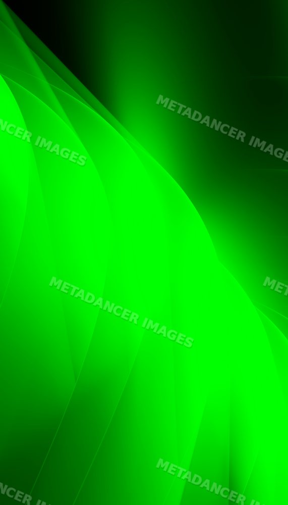 Digital abstract glowing green waves with smooth curved shapes