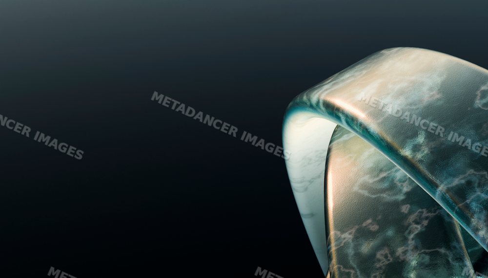 3d rendering of an abstract curved sculpture with marble texture