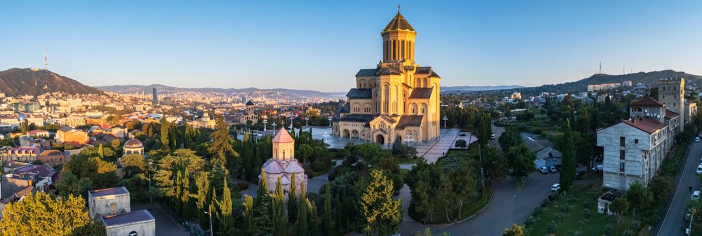Holy Trinity Cathedral of Tbilisi (Sameba Cathedral), Skylines, Georgia.