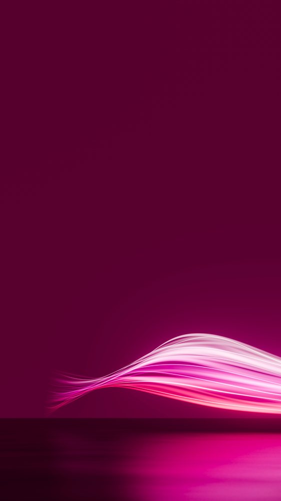 Abstract flowing wave of glowing pink and purple light trails on dark background in digital art.