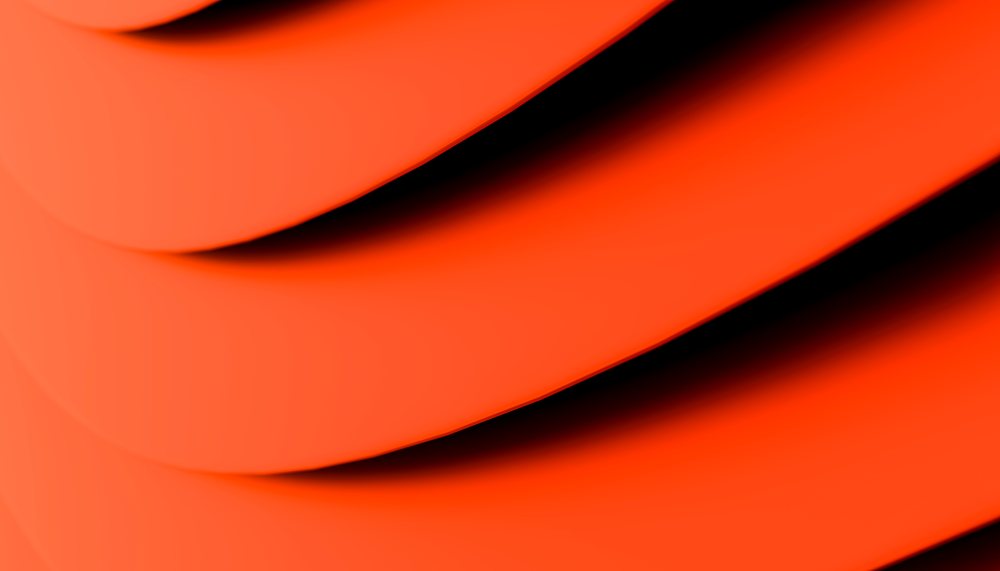 Orange curved shapes form a smooth, layered abstract pattern with flowing modern design elements.