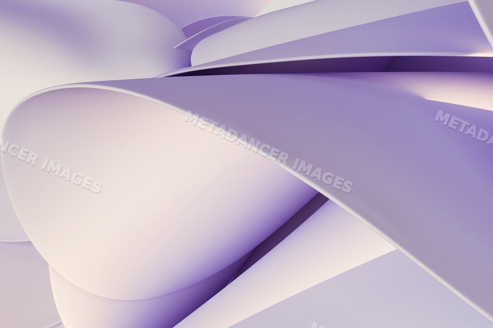Abstract digital rendering with smooth purple curves and soft lighting