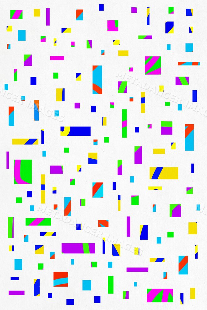 Abstract colorful rectangles and squares on a white background