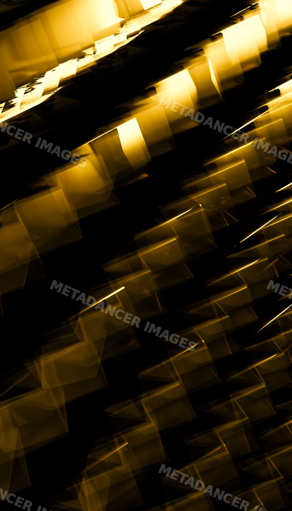 Abstract yellow light shapes with motion blur on dark background