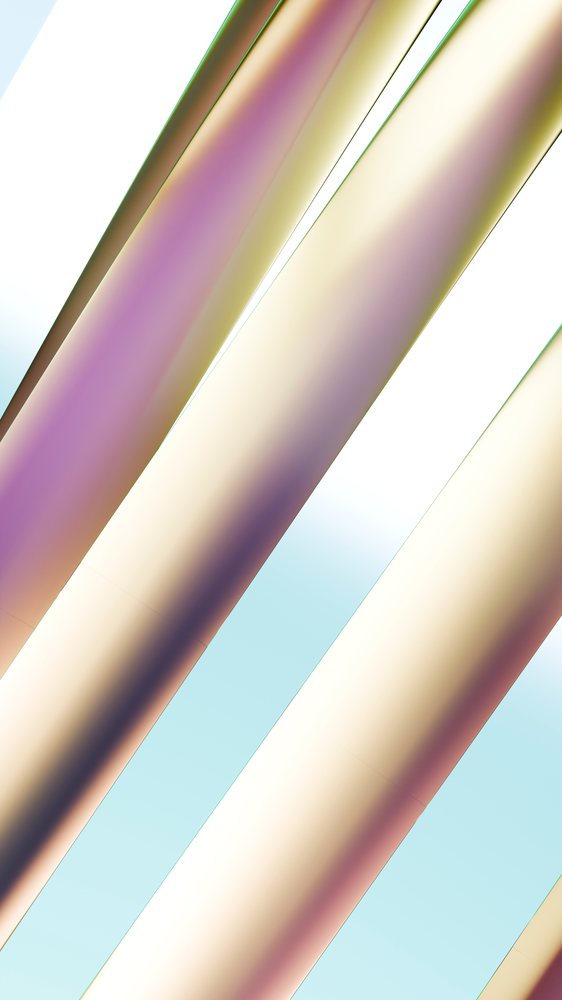 Abstract digital illustration featuring vertical metallic tubes with smooth, shiny surfaces and gradient colors.