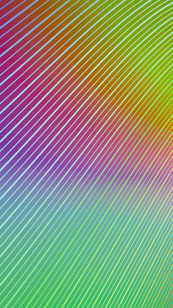 Digital illustration showing colorful diagonal lines with a smooth gradient effect in purple, green, yellow, and blue shades.